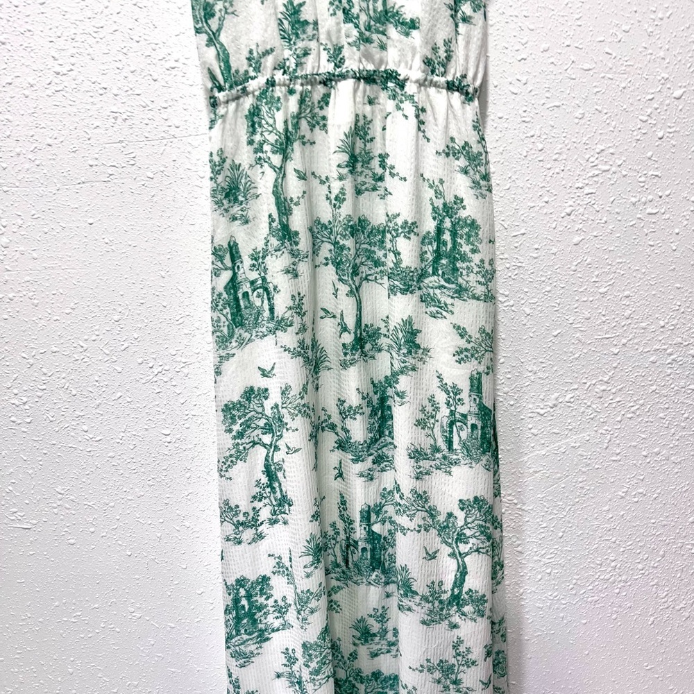 H&M Green V-Neck cottage core Maxi Sundress 4 - Picture 7 of 8